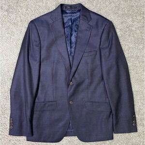 Psycho Bunny Wool‎ Blue Sport Coat Blazer Size 36R Blue Pattern